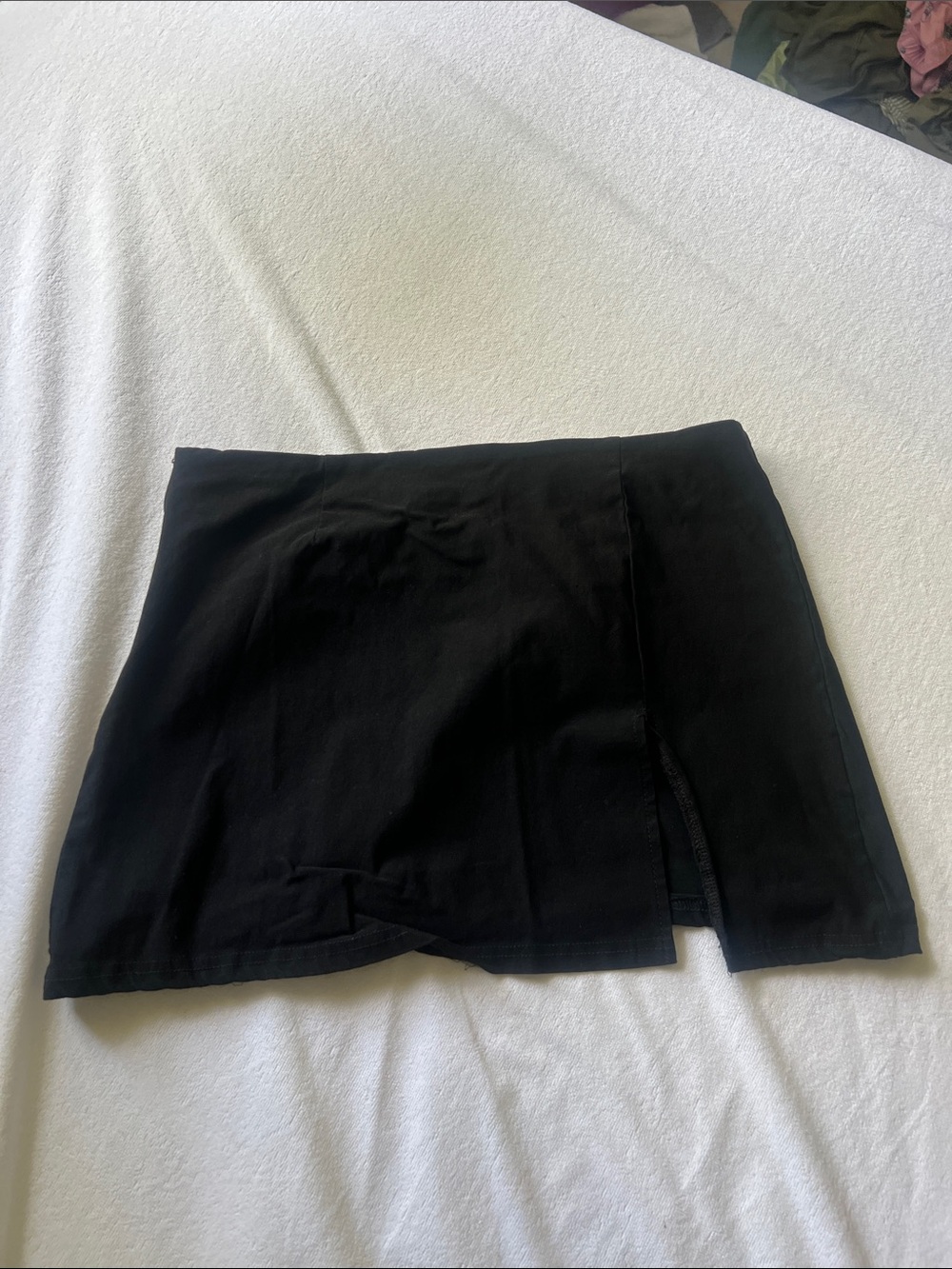 Black Mini Skirt with Side Slit